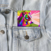 Lion Colorful Prismatischer Pop Art Design-62501 Button (Insitu)