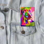 Lion Colorful Prismatischer Pop Art Design-62501 Button (Insitu)