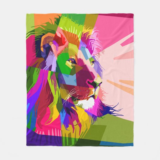 Lion Colorful Prismatischer Pop Art Design-62501 Fleecedecke (Vorderseite)
