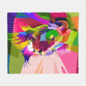 Lion Colorful Prismatischer Pop Art Design-62501 Fleecedecke (Vorderseite (Horizontal))