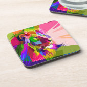 Lion Colorful Prismatischer Pop Art Design-62501 Getränkeuntersetzer (Linke Seite)