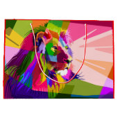 Lion Colorful Prismatischer Pop Art Design-62501 Große Geschenktüte (Rückseite)