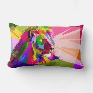 Lion Colorful Prismatischer Pop Art Design-62501 Lendenkissen