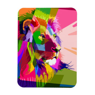 Lion Colorful Prismatischer Pop Art Design-62501 Magnet