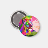 Lion Colorful Prismatischer Pop Art Design-62501 Magnet (Vorderseite/Rückseite)