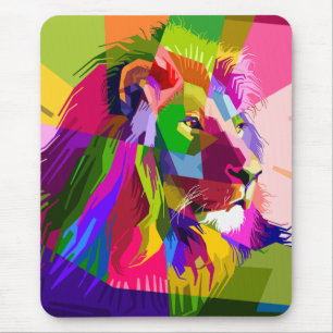 Lion Colorful Prismatischer Pop Art Design-62501 Mousepad