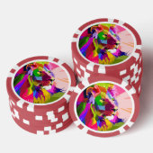 Lion Colorful Prismatischer Pop Art Design-62501 Pokerchips (Stapel)