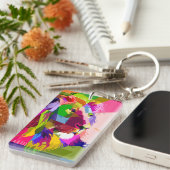 Lion Colorful Prismatischer Pop Art Design-62501 Schlüsselanhänger (Vorderseite rechts)