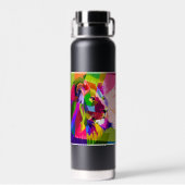 Lion Colorful Prismatischer Pop Art Design-62501 Trinkflasche (Rückseite)
