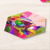 Lion Colorful Prismatischer Pop Art Design-62501 Untersetzer (angewinkelt)