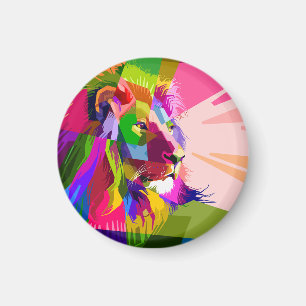 Lion Colorful Prismatischer Pop Art Design-6250 Magnet
