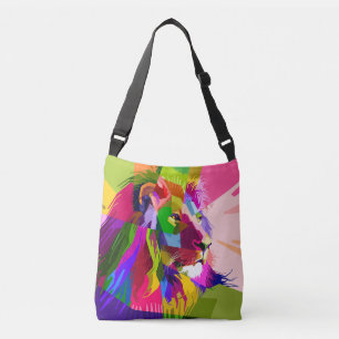 Lion Colorful Prismatischer Pop Art Design-6250 Tragetaschen Mit Langen Trägern