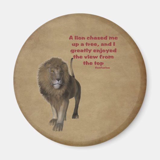 Lion Confucius Inspiration Zitat Magnet (Vorne)