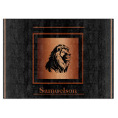 Lion Copper-Embellished Personalized Glass Schneidebrett (Vorderseite)