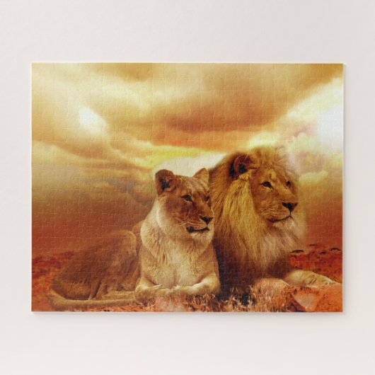Lion Couple, Jigsaw Puzzle (Horizontal)