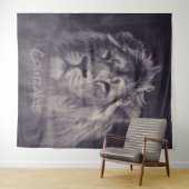 Lion Courage King of the Dschungel Wandteppich (Beispiel (Horizontal))