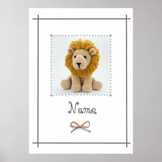 Lion Crochet Baby Kinderzimmer Wall Poster (Vorne)