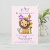 Lion Cub Baby Shower Einladung (Stehend Vorderseite)