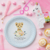 Lion Cub Blue Baby Dusche Party Pappteller (Party)