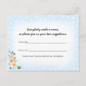 Lion Cub Blue Baby Name Suggestion Duschspiel Begleitkarte (Vorderseite)