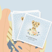 Lion Cub Blue Dotted Baby Party Serviette