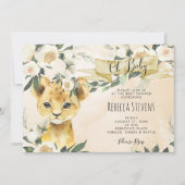 Lion cub blutneutrale Babydusche Einladung (Vorderseite)