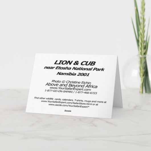 Lion & Cub Card Karte (Rückseite)
