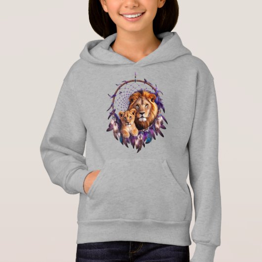 Lion Cub Dream Catcher Kids Pullover Hoodie (Vorderseite)