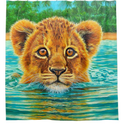 Lion Cub Duschvorhang (Vorderseite)