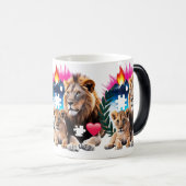 Lion Cub Emotional Elements Color Morphing Mug Verwandlungstasse (VorderseiteRechts)