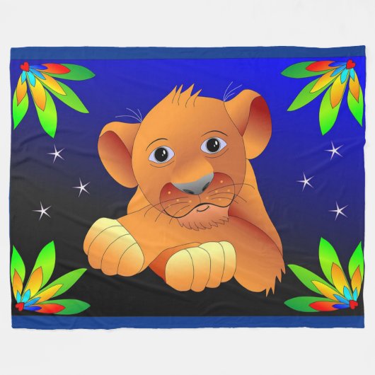 Lion Cub Fleecedecke (Vorderseite (Horizontal))