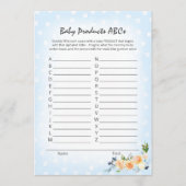 Lion Cub Floral Blue Baby Product ABCs Shower Game Programm (Vorderseite)