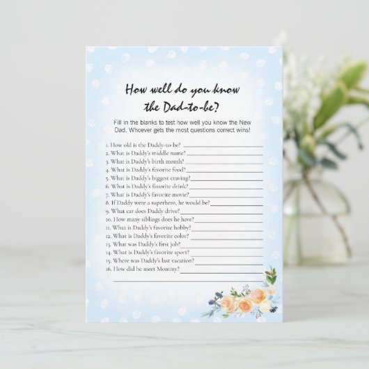 Lion Cub Floral Blue, der Daddy Best Game kennt Programm (Stehend Vorderseite)