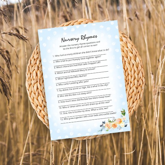 Lion Cub Floral Blue Kinderzimmer Rhymes Duschspie Programm