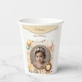 Lion Cub Foto Rahmen für Kinder zum Geburtstag Pappbecher