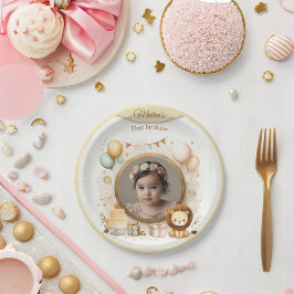 Lion cub Foto Rahmen für Kinder zum Geburtstag Pappteller