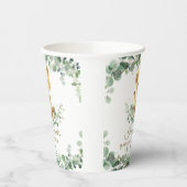 Lion Cub Greenery Boy Gender Neutral Baby Shower  Pappbecher (Links)