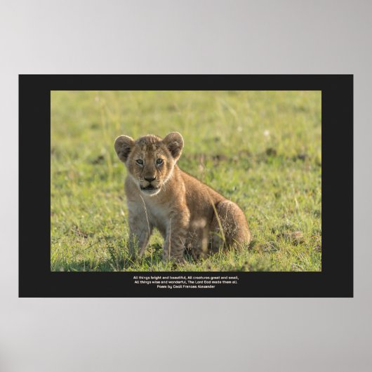 Lion Cub in natürlicher Umgebung personalisieren T Poster (Vorne)