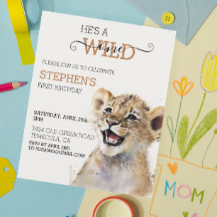 Lion Cub Jungle Safari Wild One Birthday