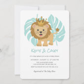 Lion Cub Jungle Verlasse Boy Baby Dusche Einladung (Vorderseite)