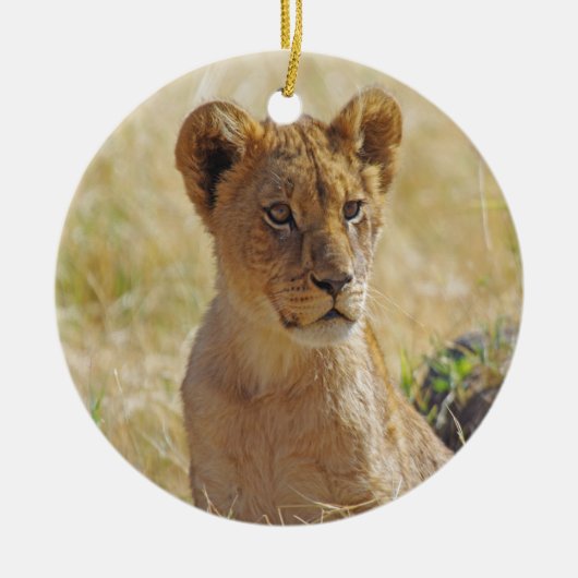 Lion Cub Keramik Ornament (Vorne)
