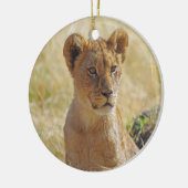Lion Cub Keramik Ornament (Links)