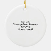 Lion Cub Keramik Ornament (Hinten)