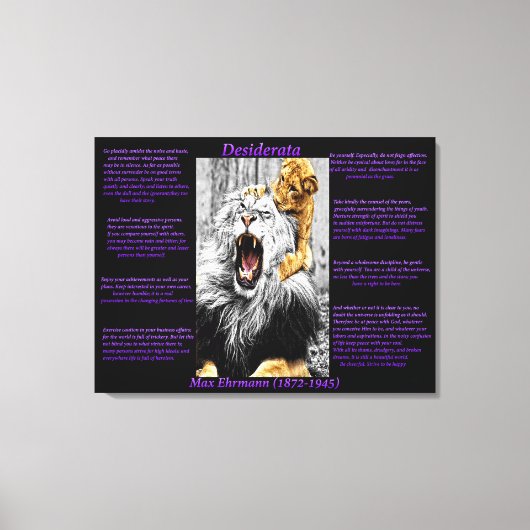 Lion Cub Leinwanddruck (Vorderseite)