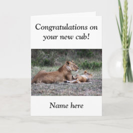 Lion cub neue Baby Gratulations Karte