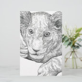 Lion Cub Pen und Tinte Briefpapier (Stehend Vorderseite)