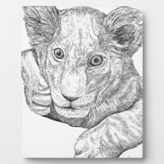 Lion Cub Pen und Tinte Fotoplatte
