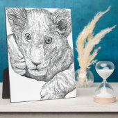 Lion Cub Pen und Tinte Fotoplatte (Seite)
