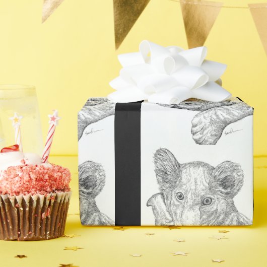 Lion Cub Pen und Tinte Geschenkpapier (Geburtstagsparty)