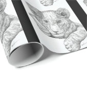 Lion Cub Pen und Tinte Geschenkpapier (Rolleneckpunkt)